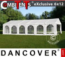Bryllupstelt Exclusive CombiTents®  6x12m, 4-i-1, Hvid